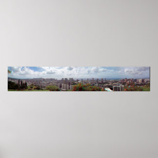 Honolulu Waikiki  Diamond  3D Anaglyph Panorama Poster