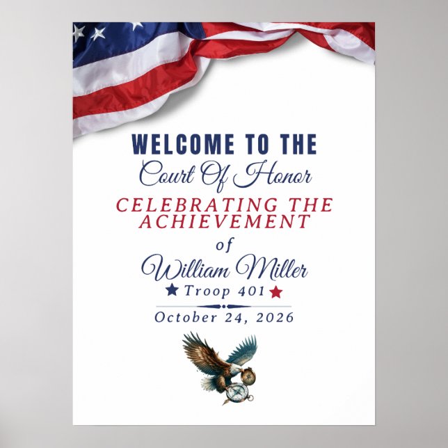 Honor Achievement Event Welcome Sign Poster (Front)