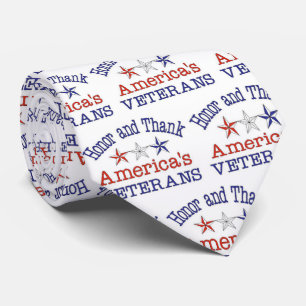 Honor and Thank American Veterans Neck Tie