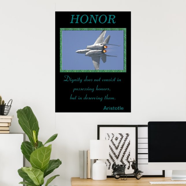 Honor Drives Military’s Power and Valor Poster (Home Office)