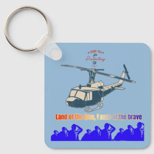 Honor in every thread light blue key ring