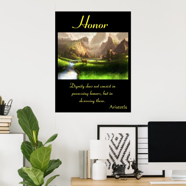 Honor Stands Strong Within Nature’s Deer Poster (Home Office)