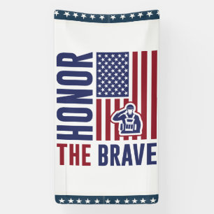Honor the Brave Veterans Day   Patriotic Military Banner