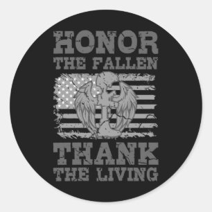 HONOR THE FALLEN American Veteran Gift Veterans Classic Round Sticker