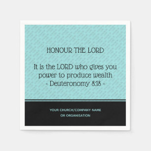 HONOR THE LORD Church Business Personalised Paper Napkin