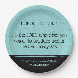 HONOR THE LORD Church Business Personalised Paper Plate
