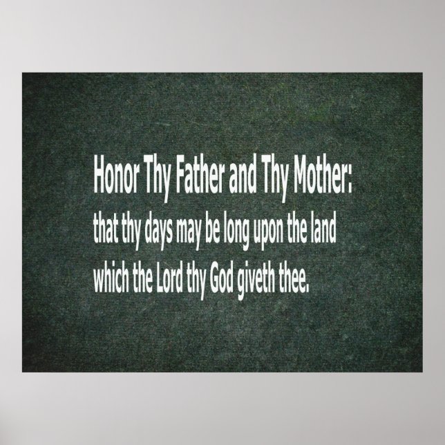 Honor Thy Mother and Thy Father Poster (Front)