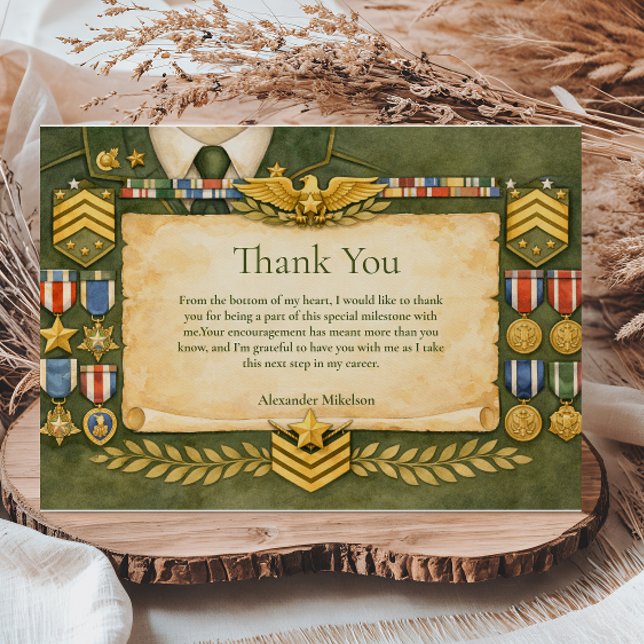 Honor & Valor Graduation Party Thank You Card (Creator Uploaded)