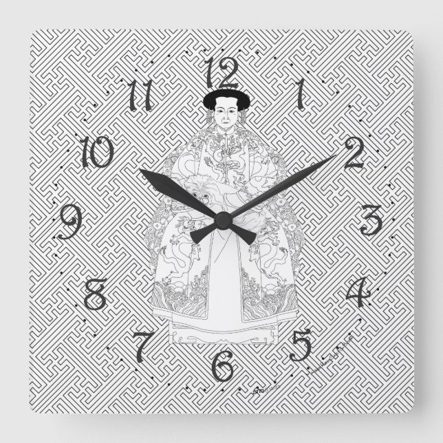 Honorable Ancestor  Square Wall Clock (Front)