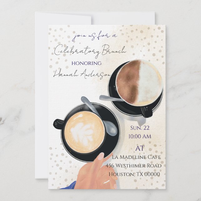 Honorary Celebratory Brunch Latte 2 Invitation (Front)