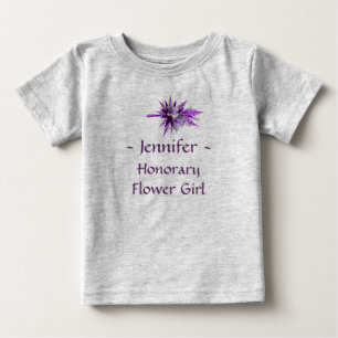 Honorary Flower Girl w/Name Purple Lily Bouquet (b Baby T-Shirt