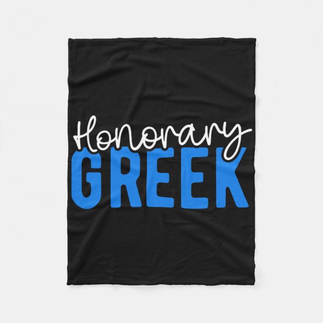 Honorary Greek Funny Greece Flag Greek American Gr Fleece Blanket (Front)