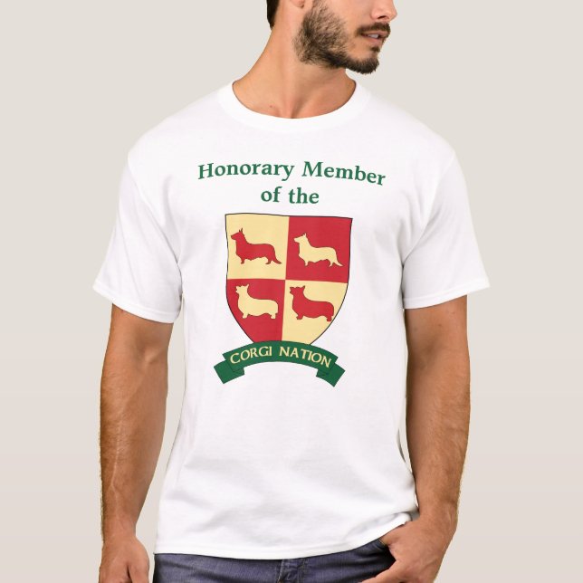 Honorary Member Corgi Nation Crest T Shirt (Front)