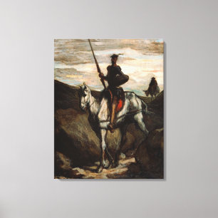 Honore Daumier - Don Quixote in the Mountains Canvas Print