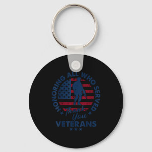 Honoring All Who Served Thank You Veterans Day Ame Key Ring