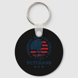 Honoring All Who Served Thank You Veterans Day Ame Key Ring