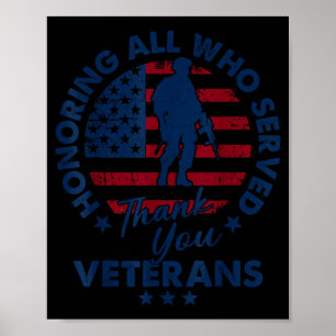 Honoring All Who Served Thank You Veterans Day Ame Poster