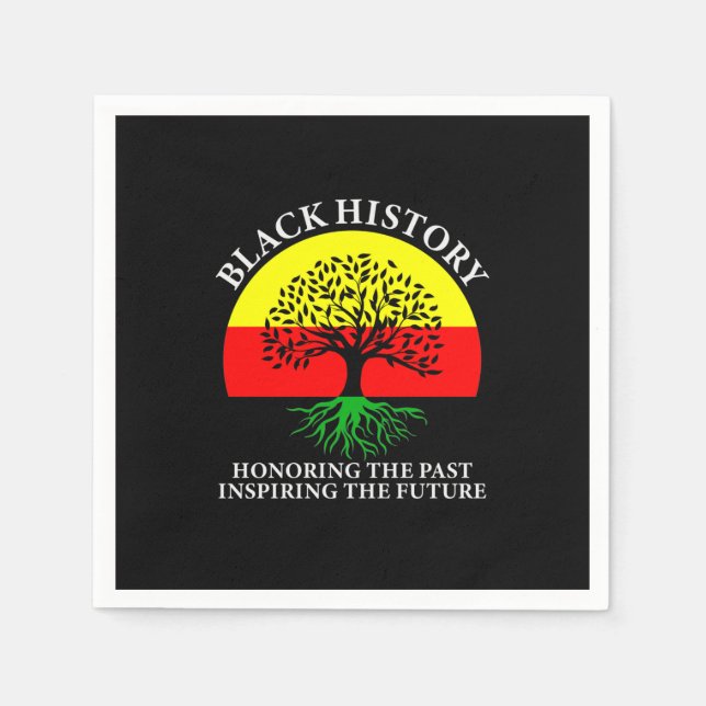 Honoring Past Inspiring Future Black History Month Napkin (Front)