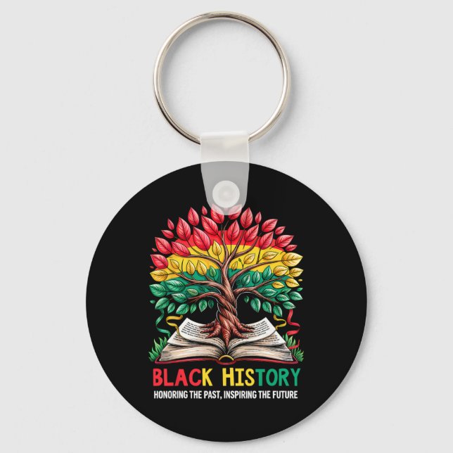 Honoring Past Inspiring Future Tree Book Black His Key Ring (Front)