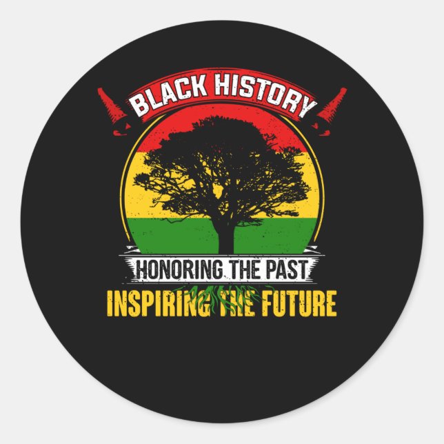 Honoring The Past Inspiring Future Black History Classic Round Sticker (Front)