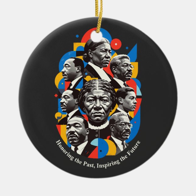 Honoring The Past, Inspiring The future Ceramic Tree Decoration (Front)