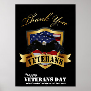 Honoring those who served.  Happy Veterans Day Poster