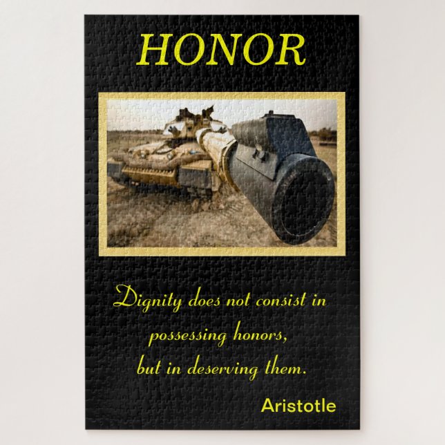 Honour american tank gun barrel aimed at you jigsaw puzzle (Vertical)