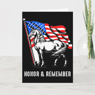 Honour & remember patriotic horse american fla card