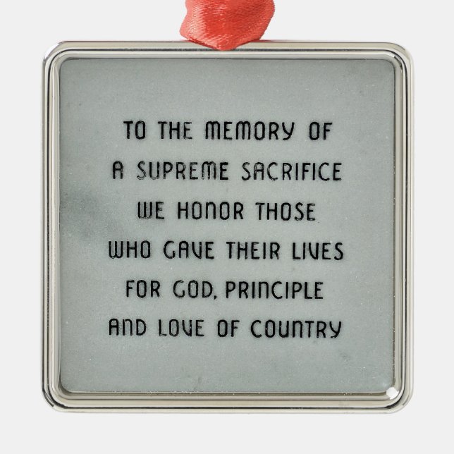 Honour and Remember Military Ornament (Front)