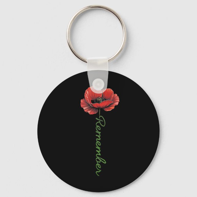 Honour And Remember Poppy Flower Language Crew Sum Key Ring (Front)