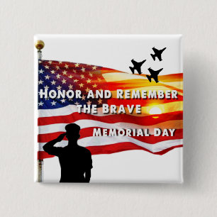 Honour and Remember the Brave 15 Cm Square Badge