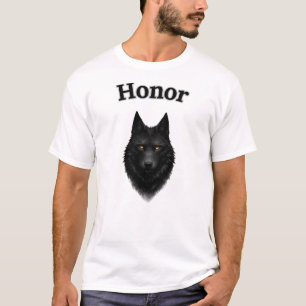 Honour Black Wolf Graphic T-Shirt