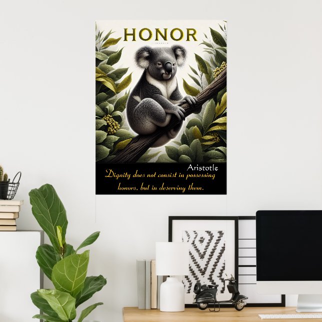 Honour Blossoms in Koala’s Peaceful Perch Poster (Home Office)