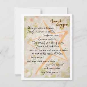 Honour Caregiver Thank You Card