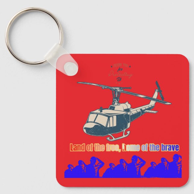 Honour in every thread light bright red key ring (Front)