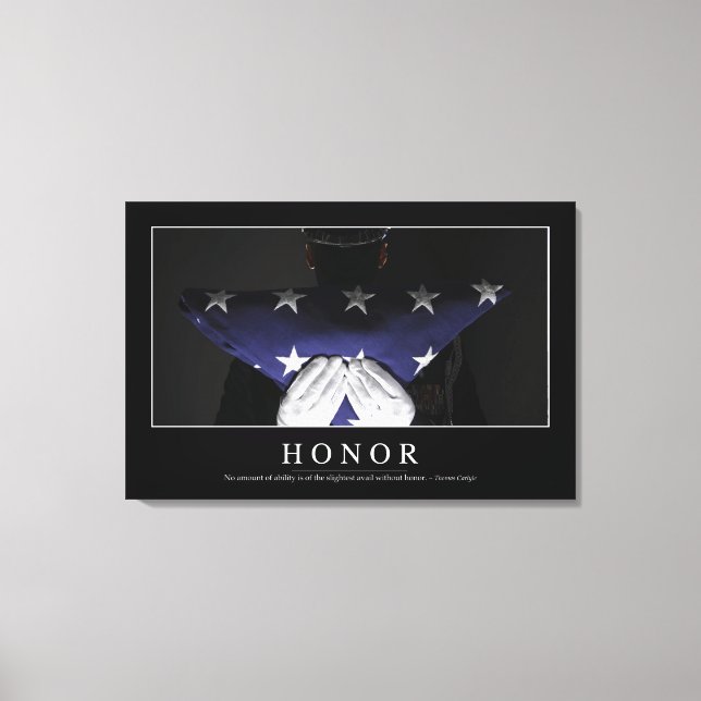 Honour: Inspirational Quote Canvas Print (Front)