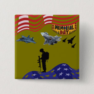 Honour on memorial day olive 15 cm square badge