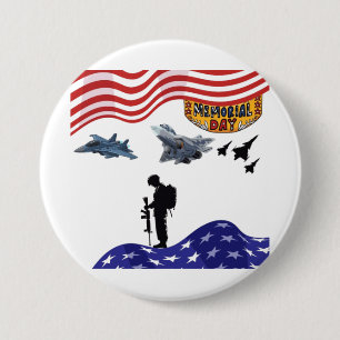 Honour on memorial day white 7.5 cm round badge