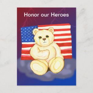 Honour our Heroes Teddy Postcard