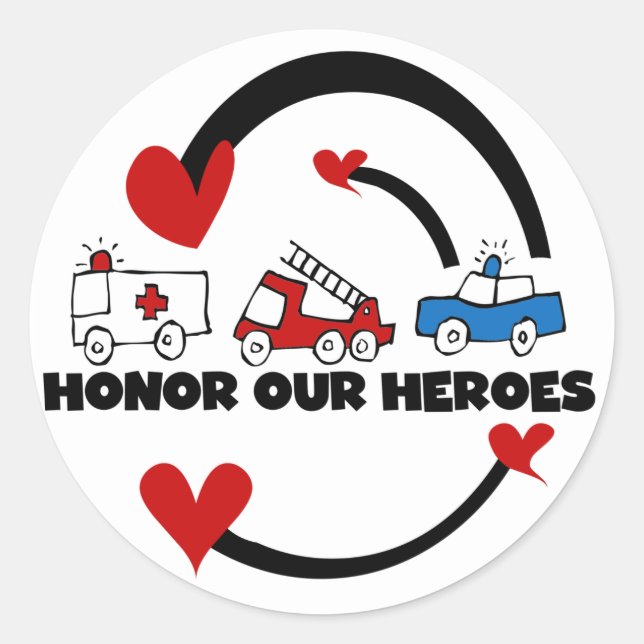 Honour Our Heroes Tshirts and Gifts Classic Round Sticker (Front)
