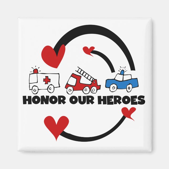 Honour Our Heroes Tshirts and Gifts Magnet (Front)