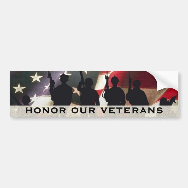 Honour Our Military Veterans Bumper Sticker (Front)