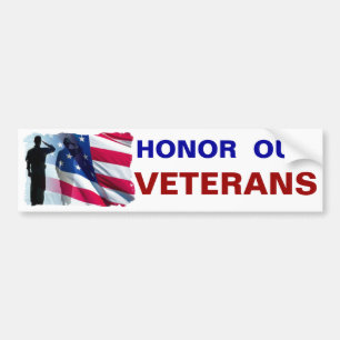 Honour our Veterans Patriotic Military Bumper Sticker
