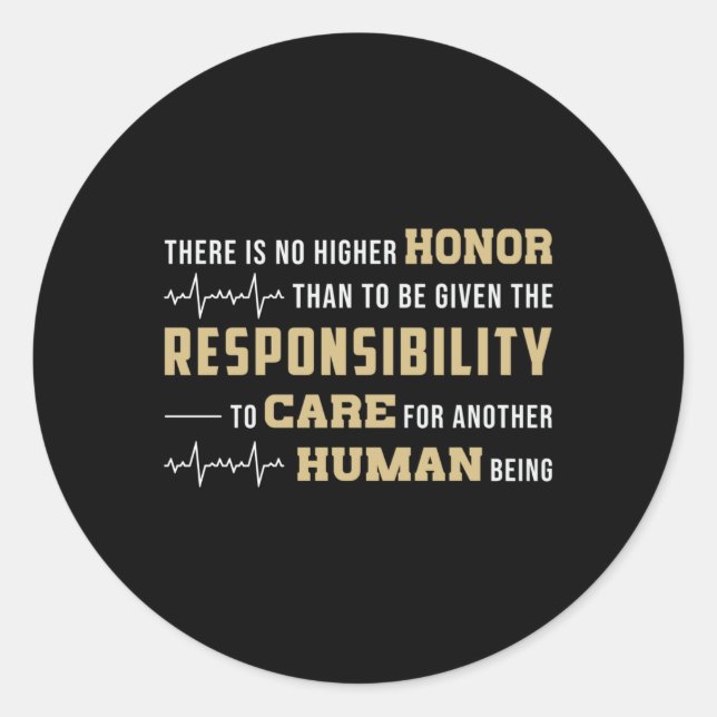 Honour Paramedic Fits Aid Ambulance EMS EMT Funny Classic Round Sticker (Front)