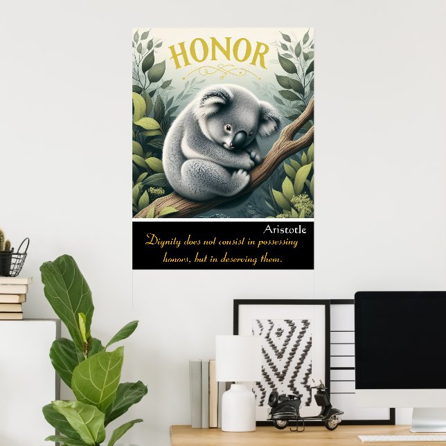 Honour Prevails Amid Koala’s Gentle Stillness Poster (Home Office)