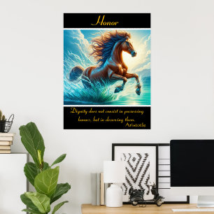 Honour Reflects in Turquoise Splashes Poster