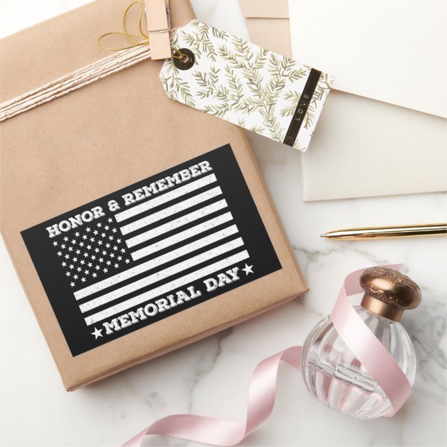 Honour Remember Memorial Day Army Military Cool Da Rectangular Sticker (Gifting)