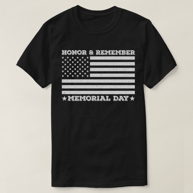 Honour Remember Memorial Day Army Military Cool Da T-Shirt (Design Front)