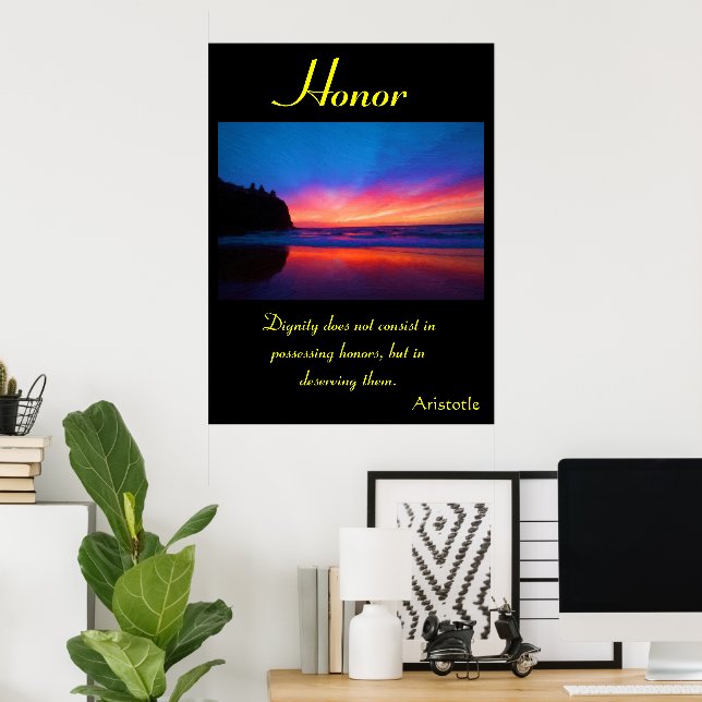 Honour Rises Beneath Morning Seascape Light Poster (Home Office)