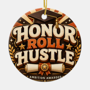 Honour Roll Hustle Graduation Design Ceramic Tree Decoration